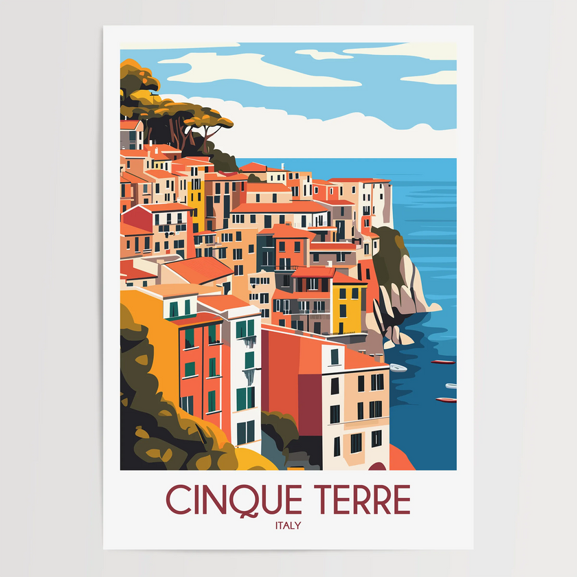 Cinque Terre Modern Travel Poster