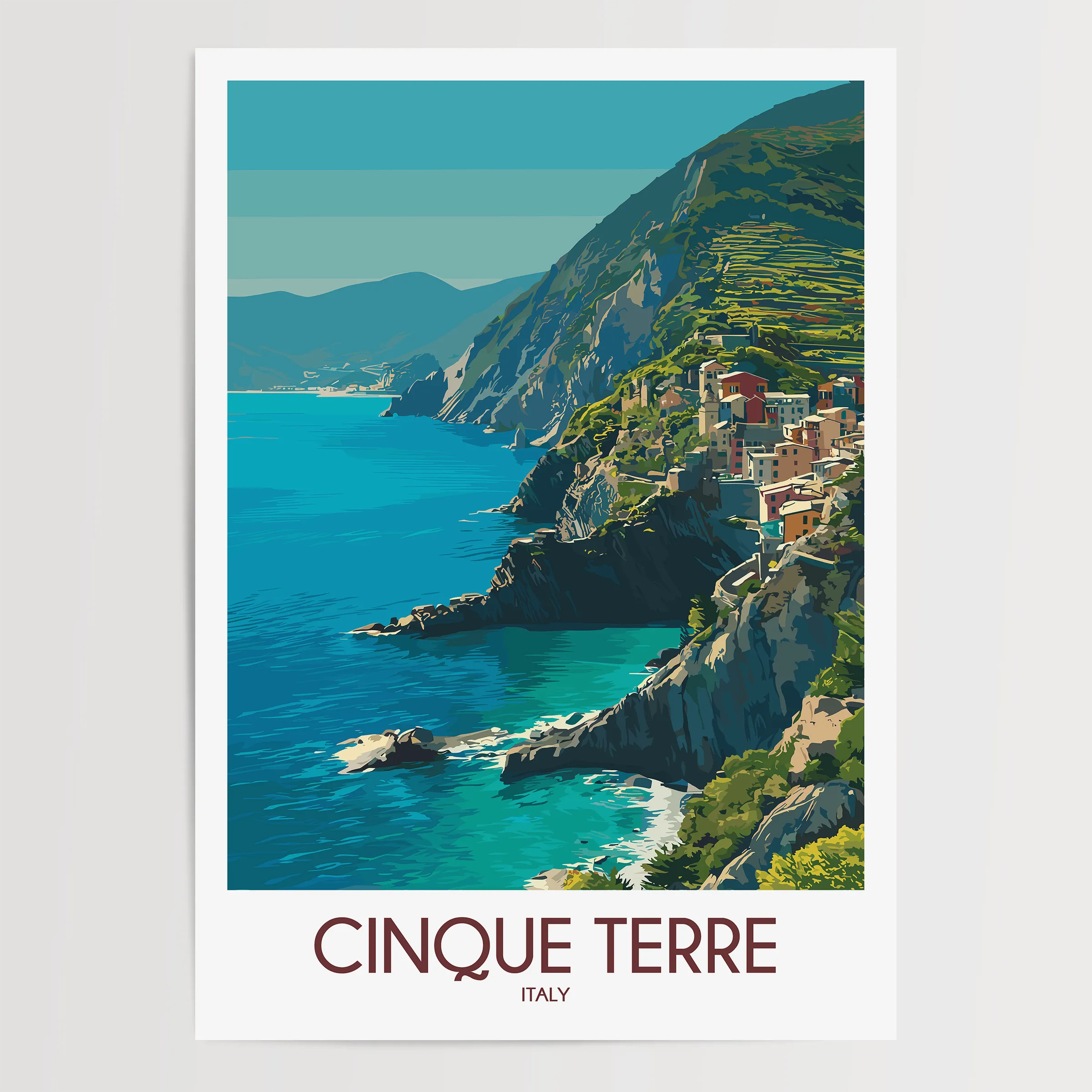Cinque Terre Scenic Landscape Art