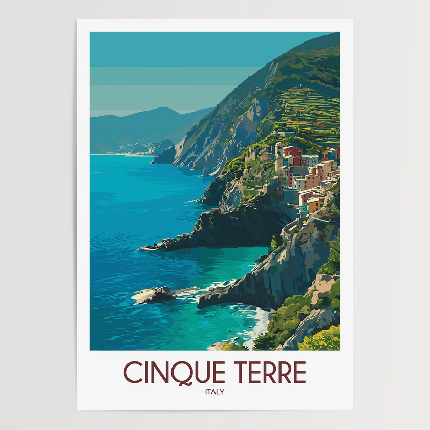 Cinque Terre Scenic Landscape Art