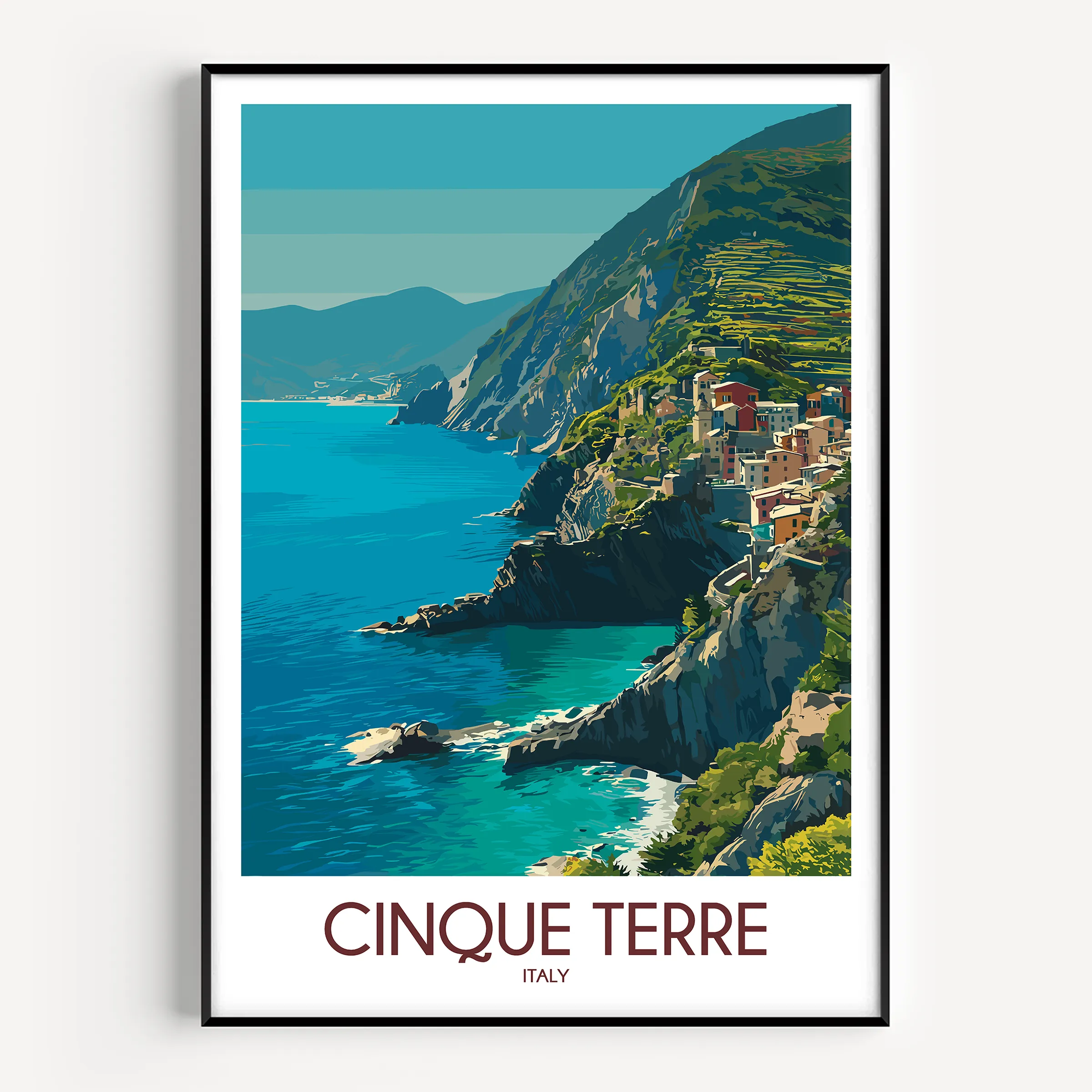 Cinque Terre Vintage Style Print