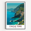 Cinque Terre Vintage Style Print
