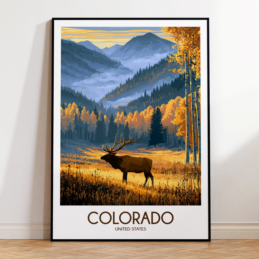 Colorado Retro Travel Illustration