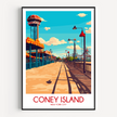 Coney Island Minimalist Wall Art