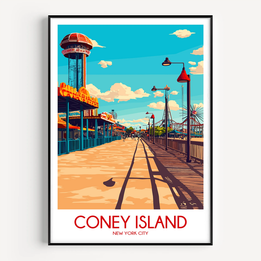 Coney Island Minimalist Wall Art