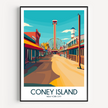Coney Island Minimalist Wall Art