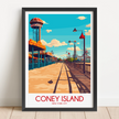 Coney Island Modern Travel Poster