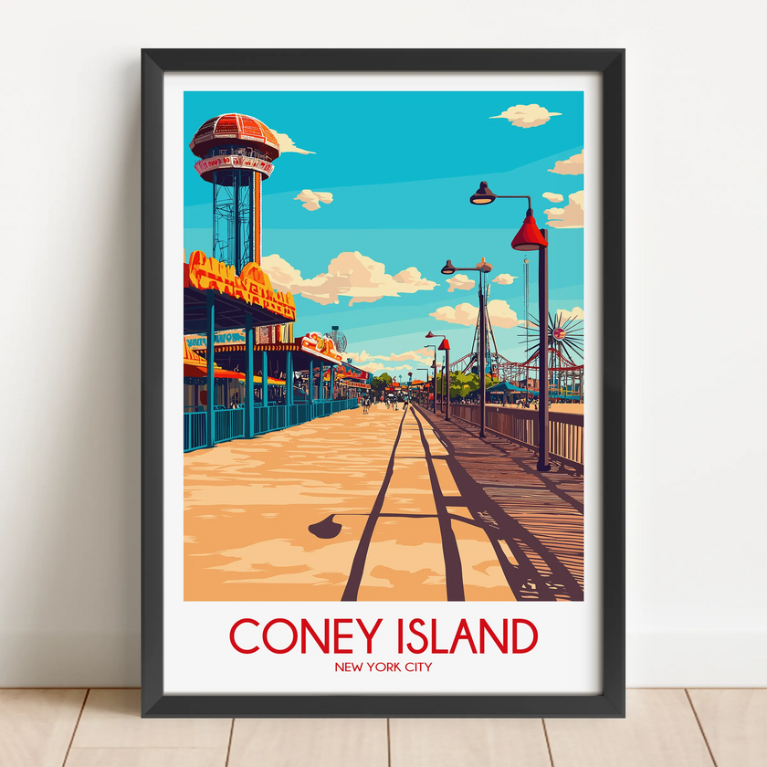Coney Island Modern Travel Poster