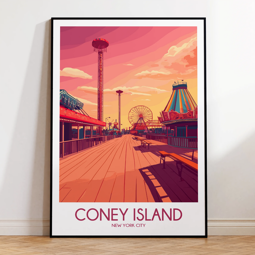 Coney Island Modern Travel Poster