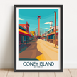 Coney Island Retro Travel Illustration