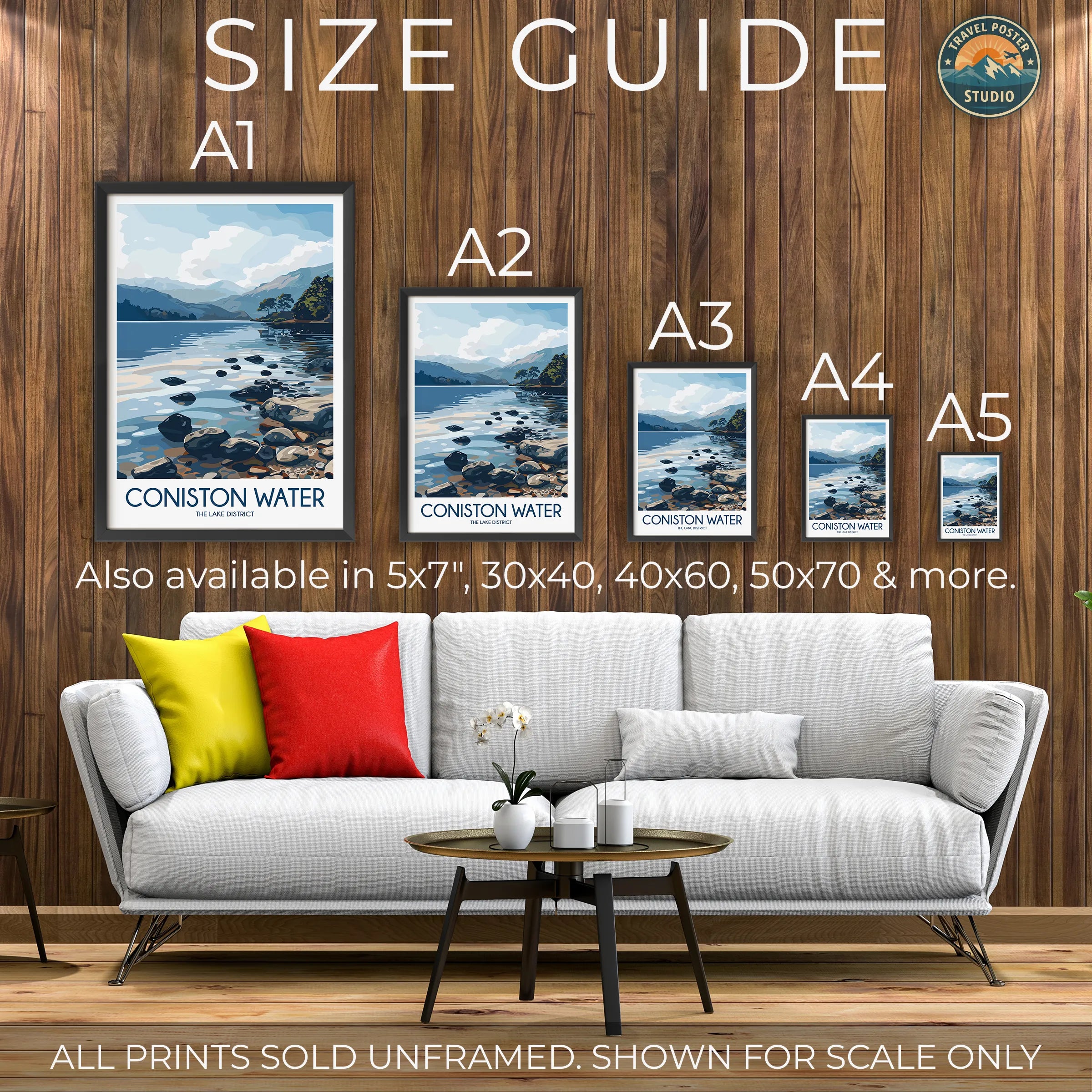 Coniston Water Modern Travel Poster