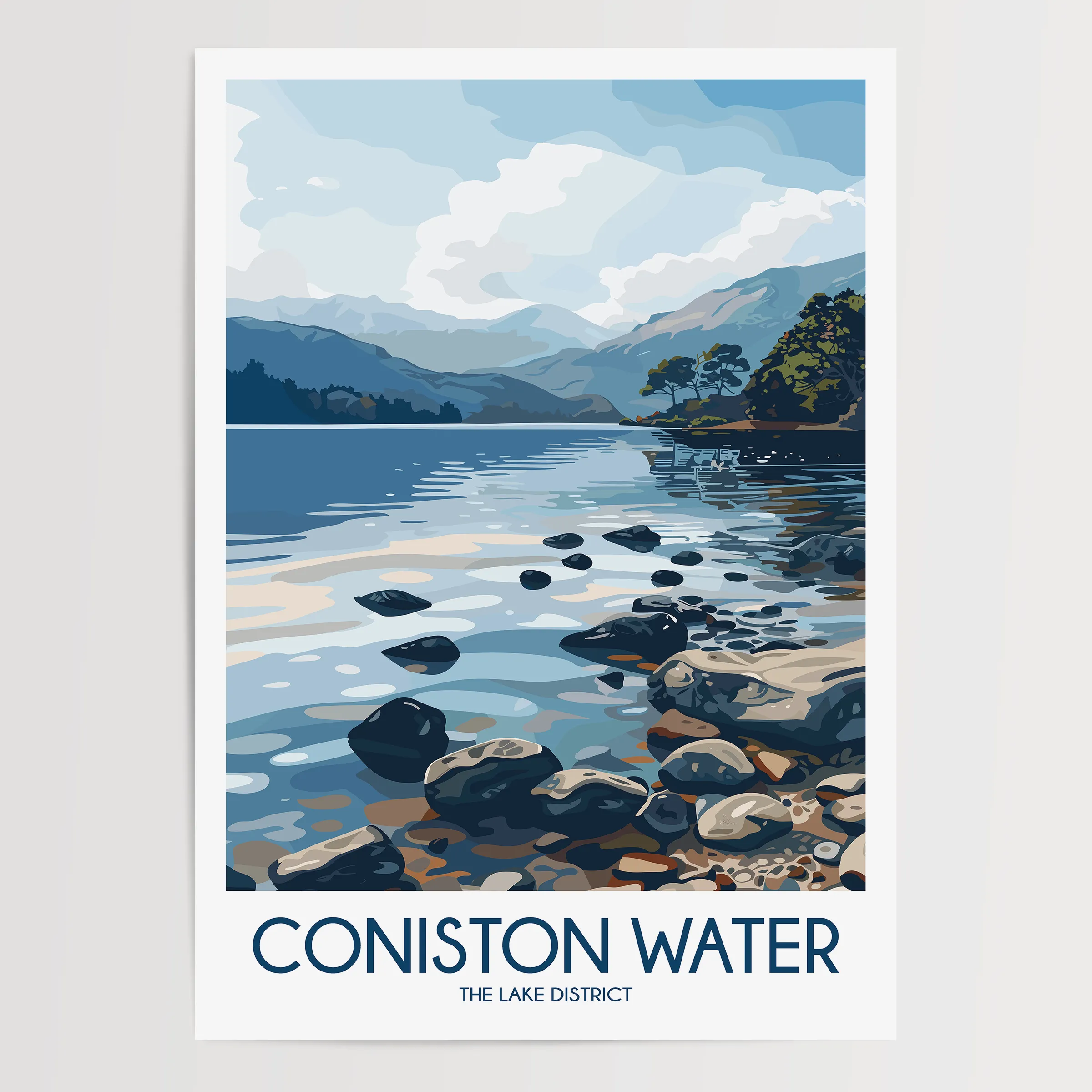 Coniston Water Vintage Style Print