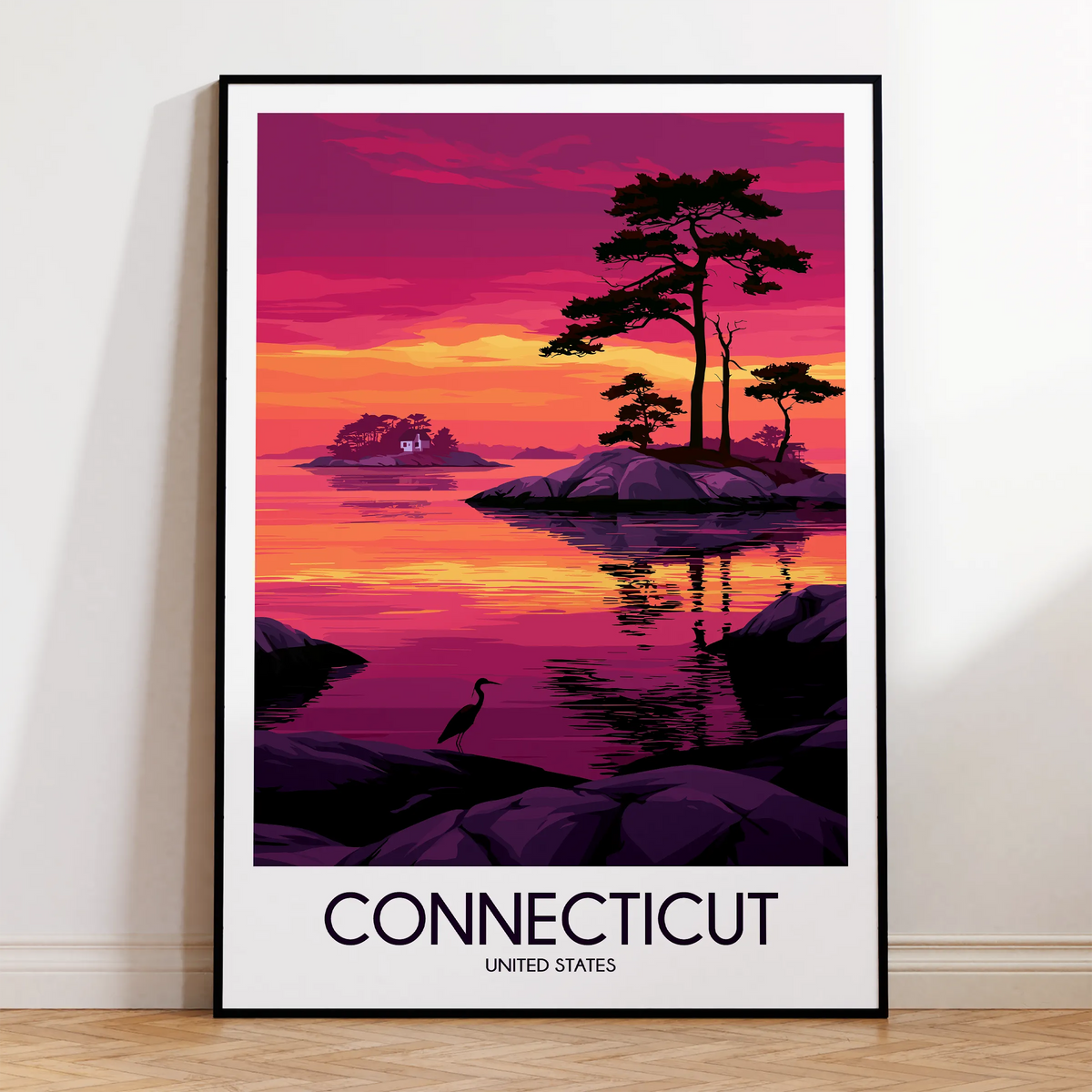 Connecticut Minimalist Wall Art