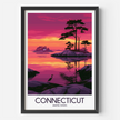 Connecticut Retro Travel Illustration
