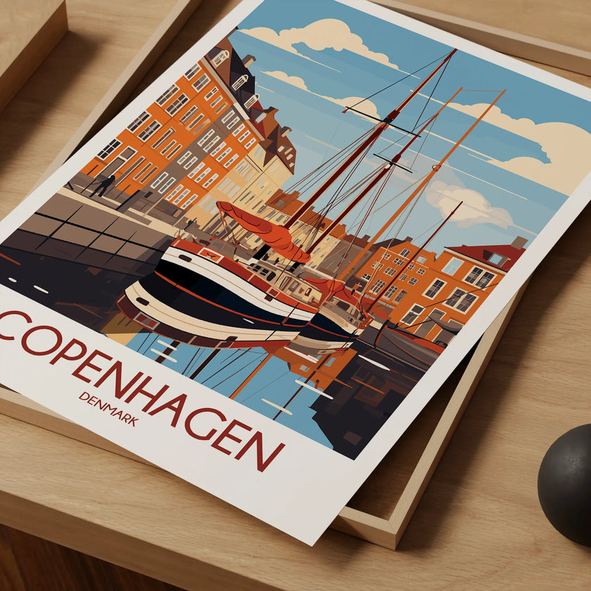 Copenhagen Retro Travel Illustration