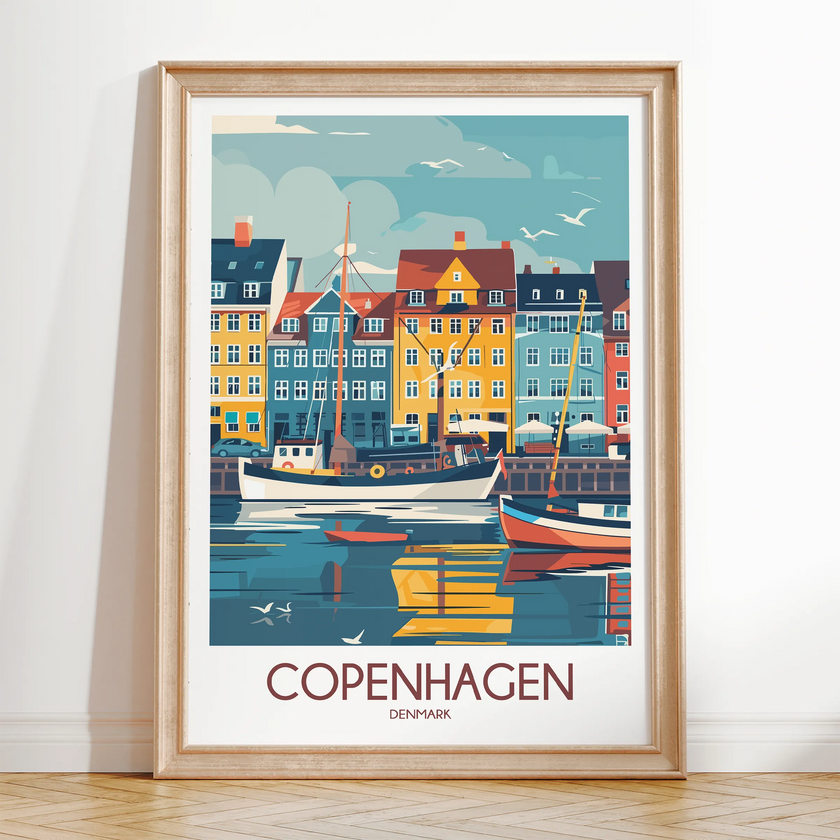 Copenhagen Retro Travel Illustration