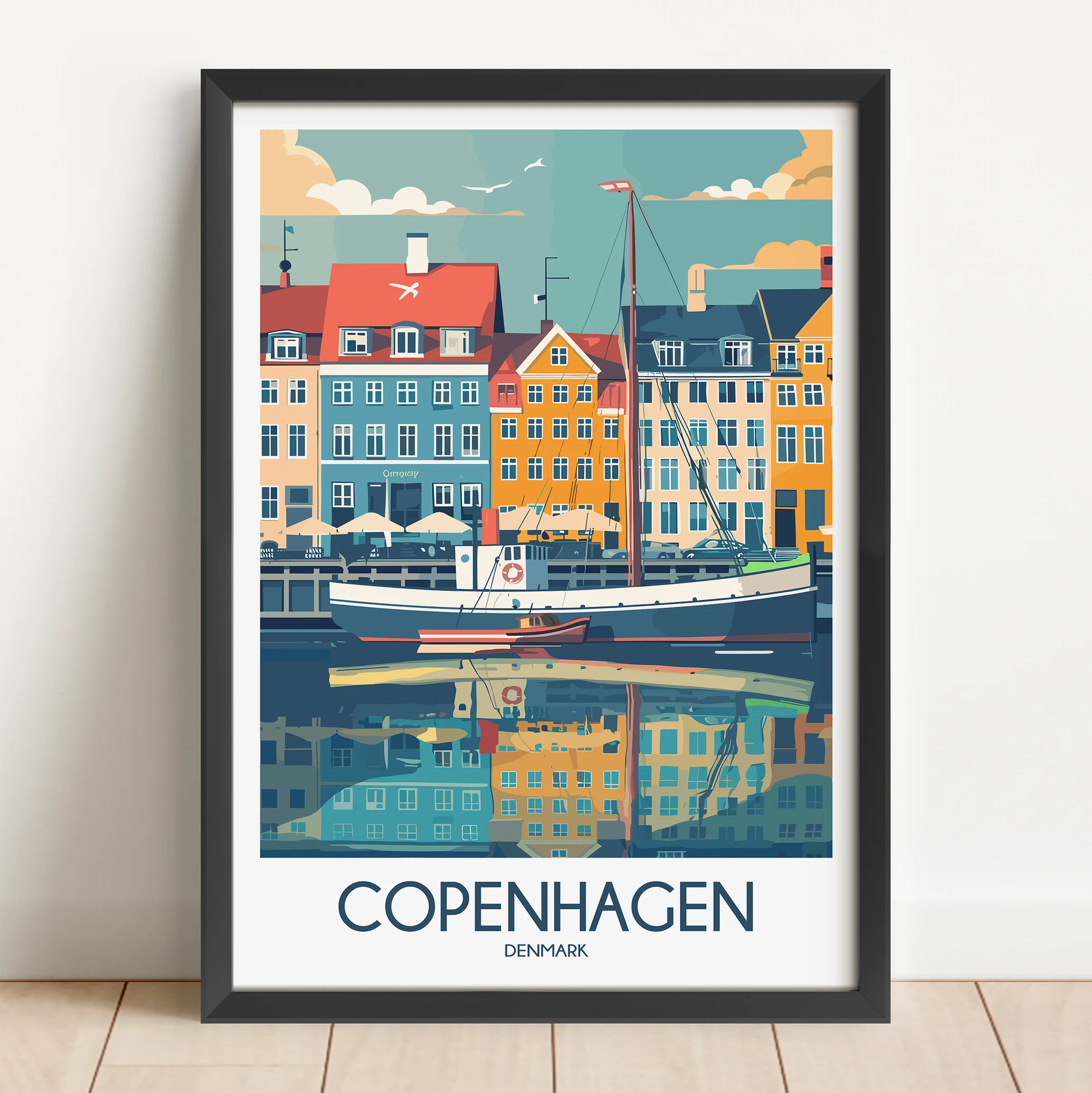 Copenhagen Retro Travel Illustration