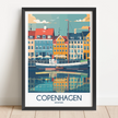 Copenhagen Retro Travel Illustration