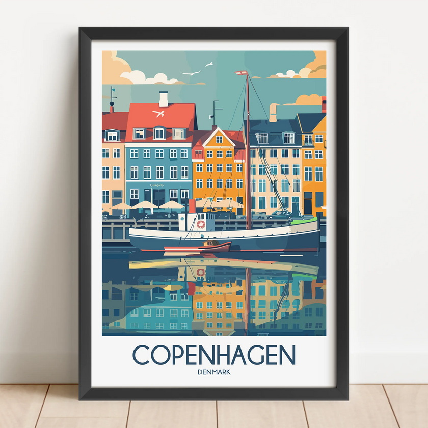 Copenhagen Retro Travel Illustration