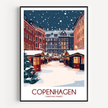 Copenhagen Retro Travel Illustration