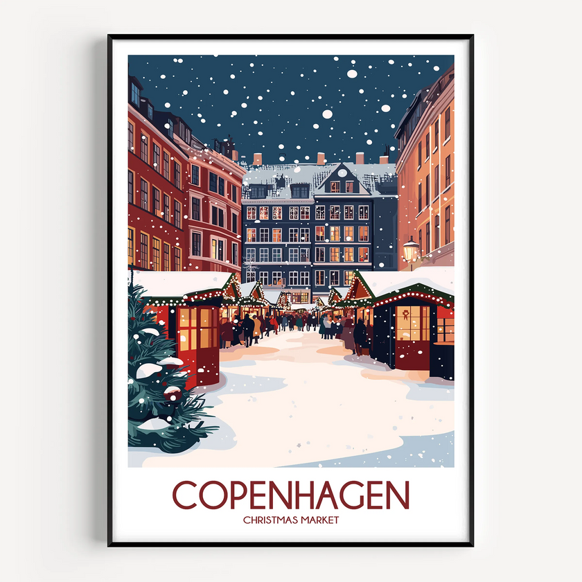 Copenhagen Retro Travel Illustration