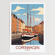 Copenhagen Vintage Style Print