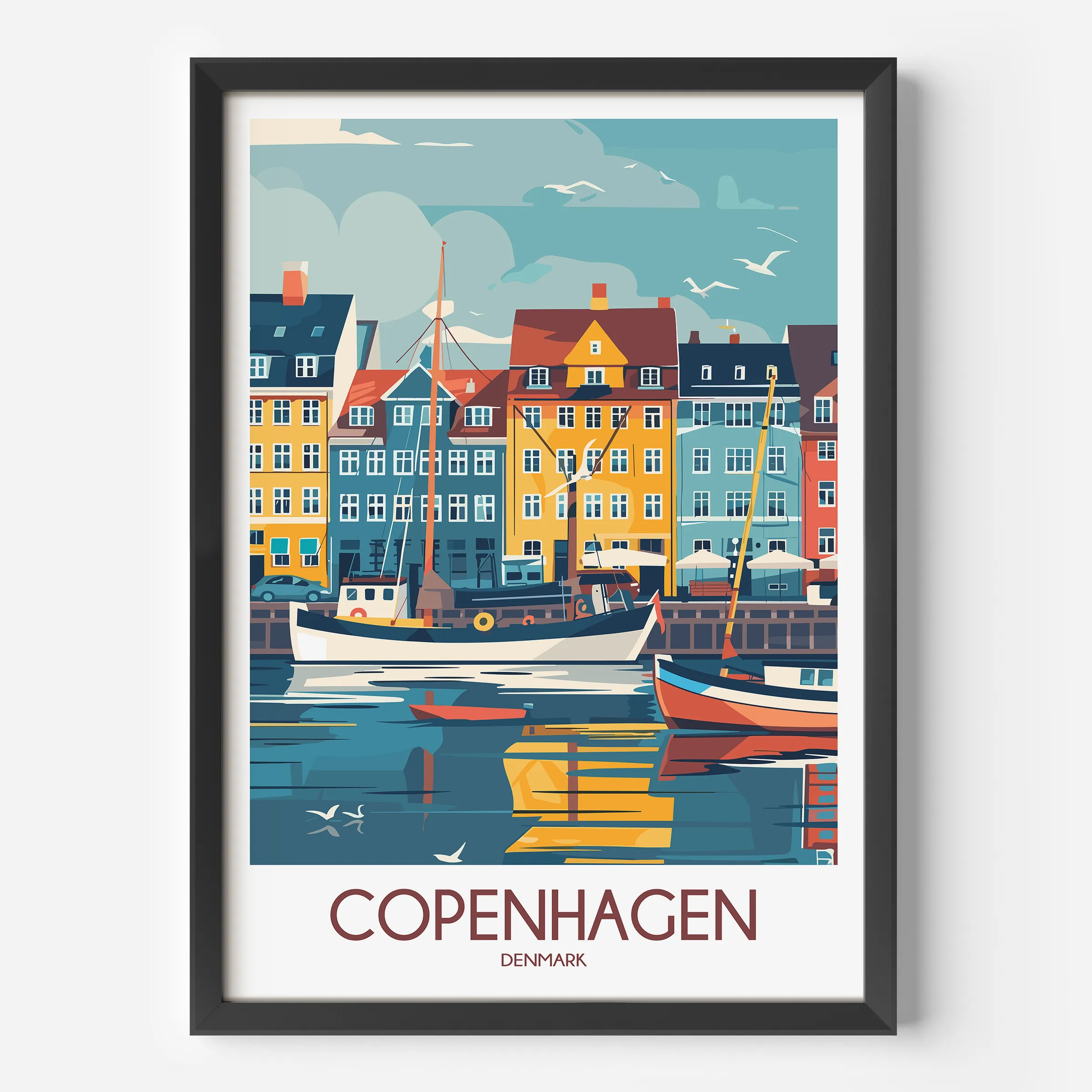 Copenhagen Vintage Style Print