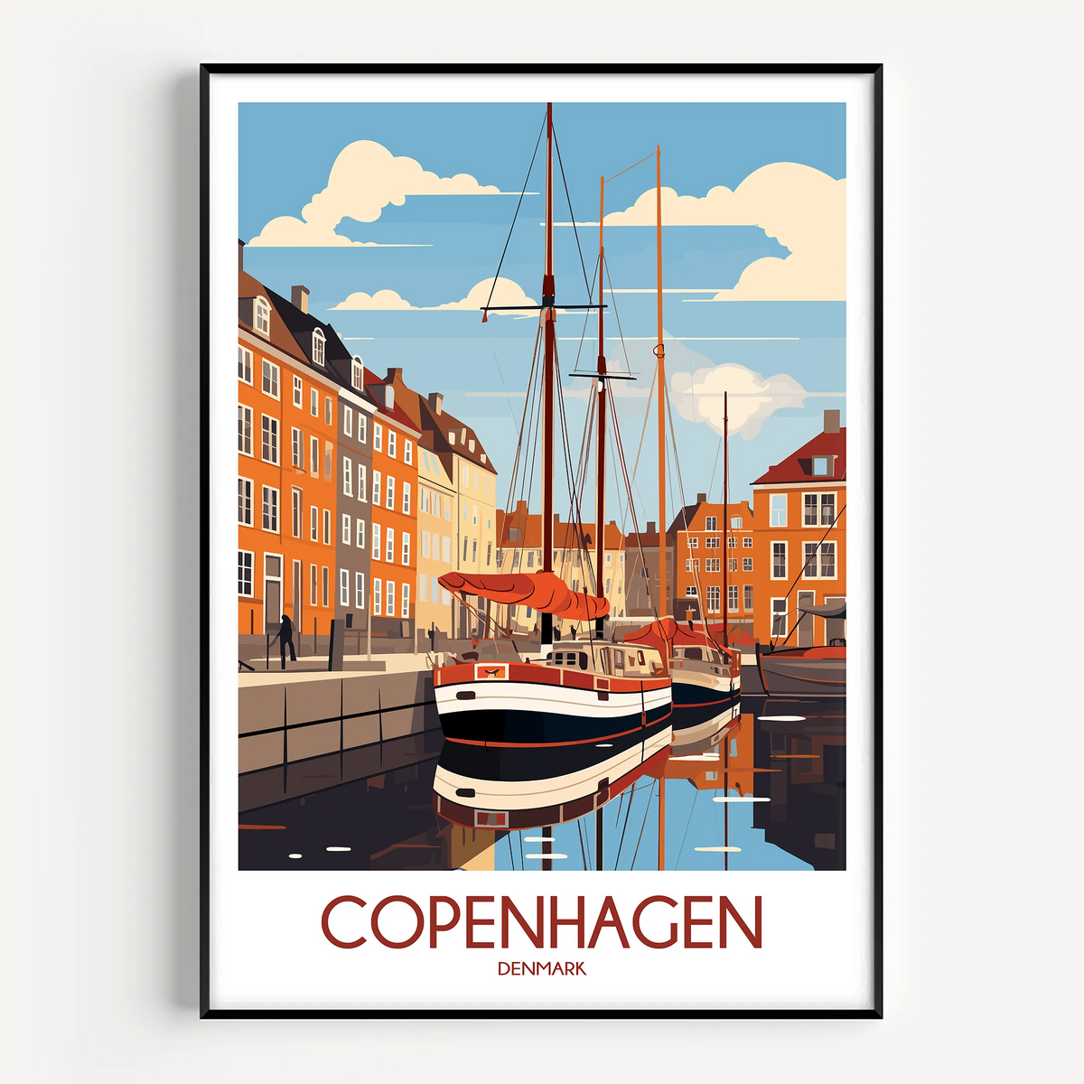 Copenhagen Vintage Style Print