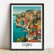 Corfu Modern Travel Poster