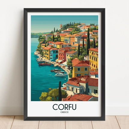 Corfu Modern Travel Poster