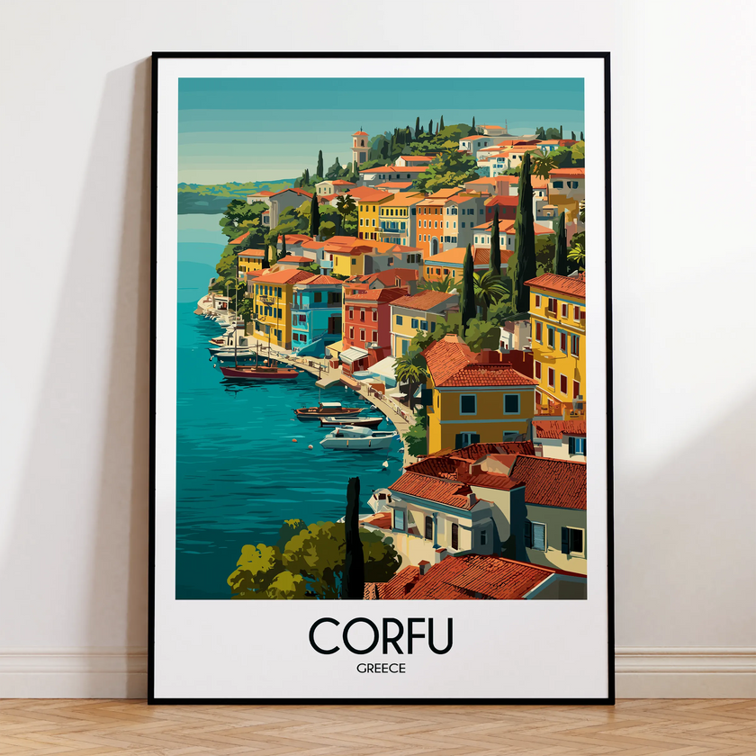 Corfu Retro Travel Illustration