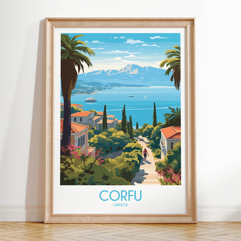 Corfu Souvenir Poster Print