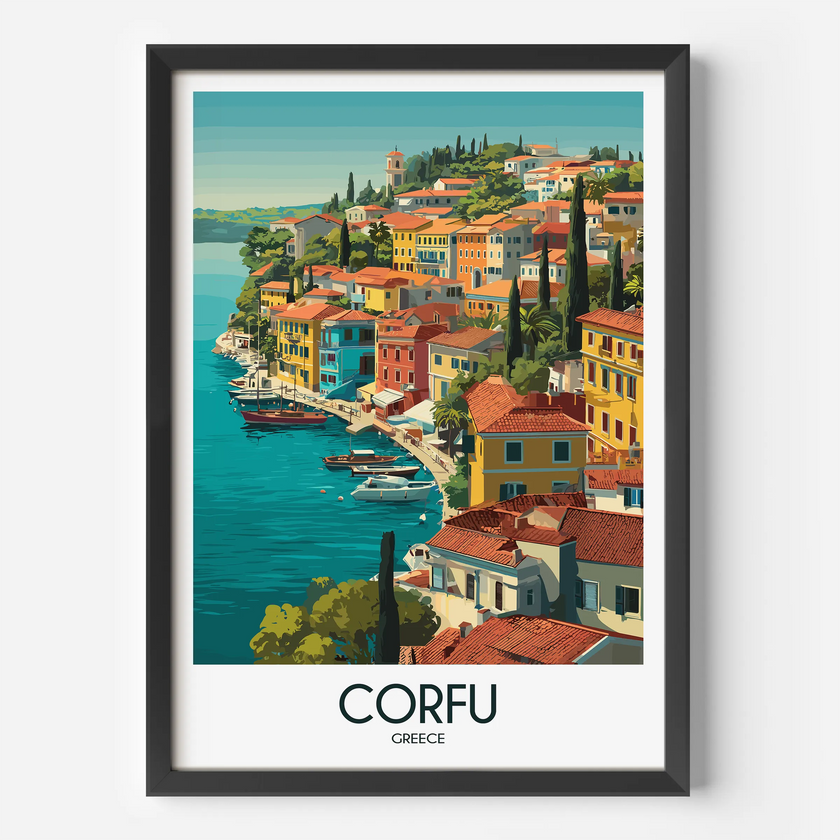 Corfu Souvenir Poster Print