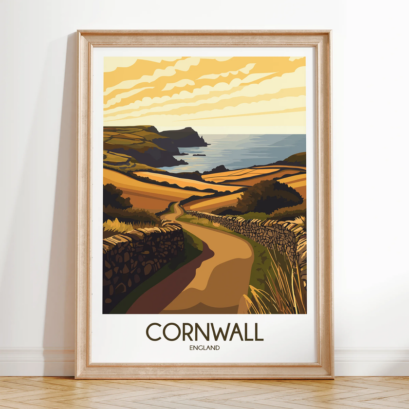 Cornwall Modern Travel Poster