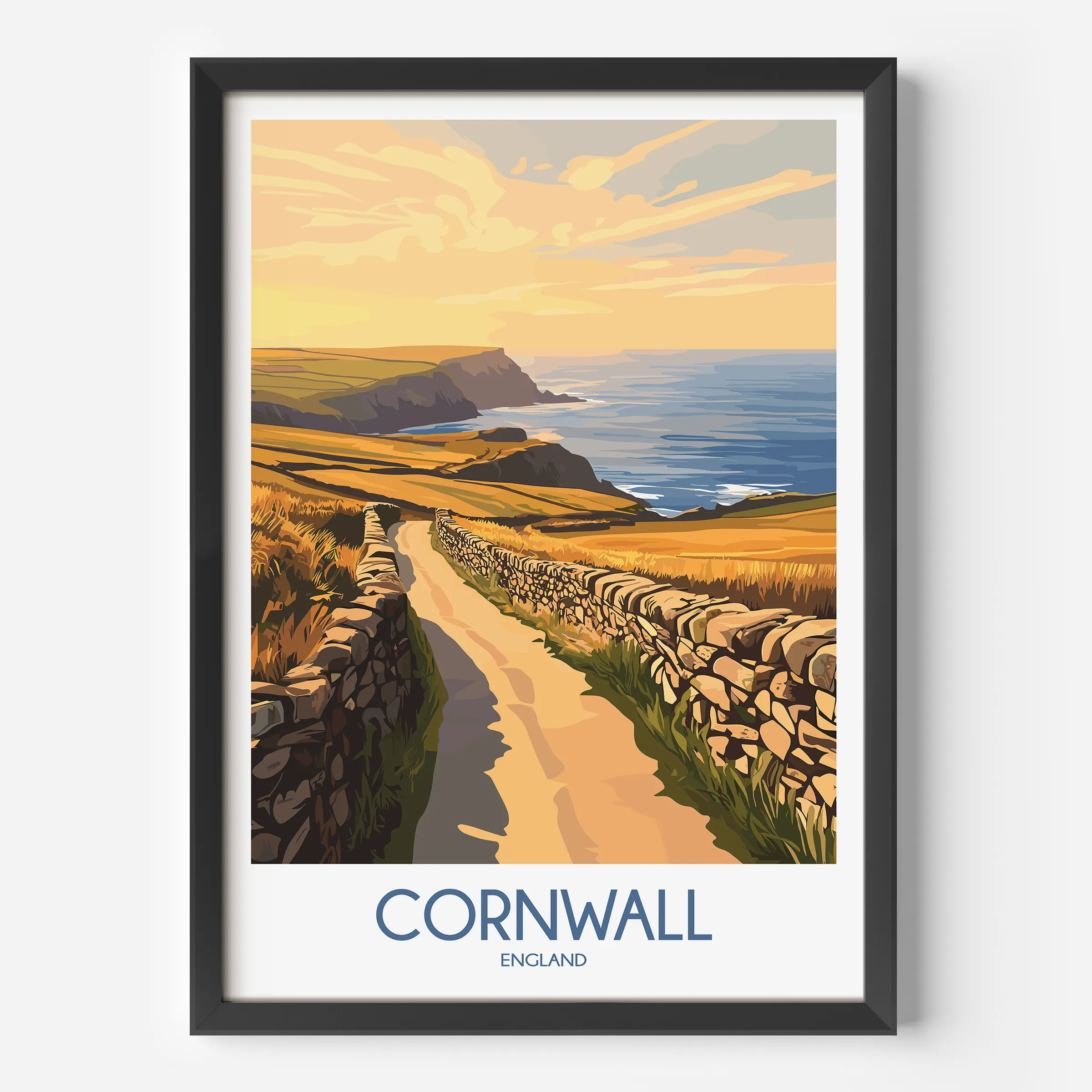 Cornwall Modern Travel Poster