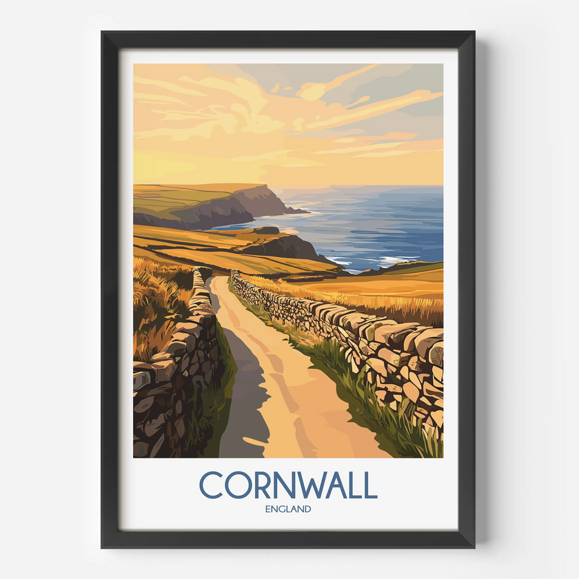 Cornwall Modern Travel Poster