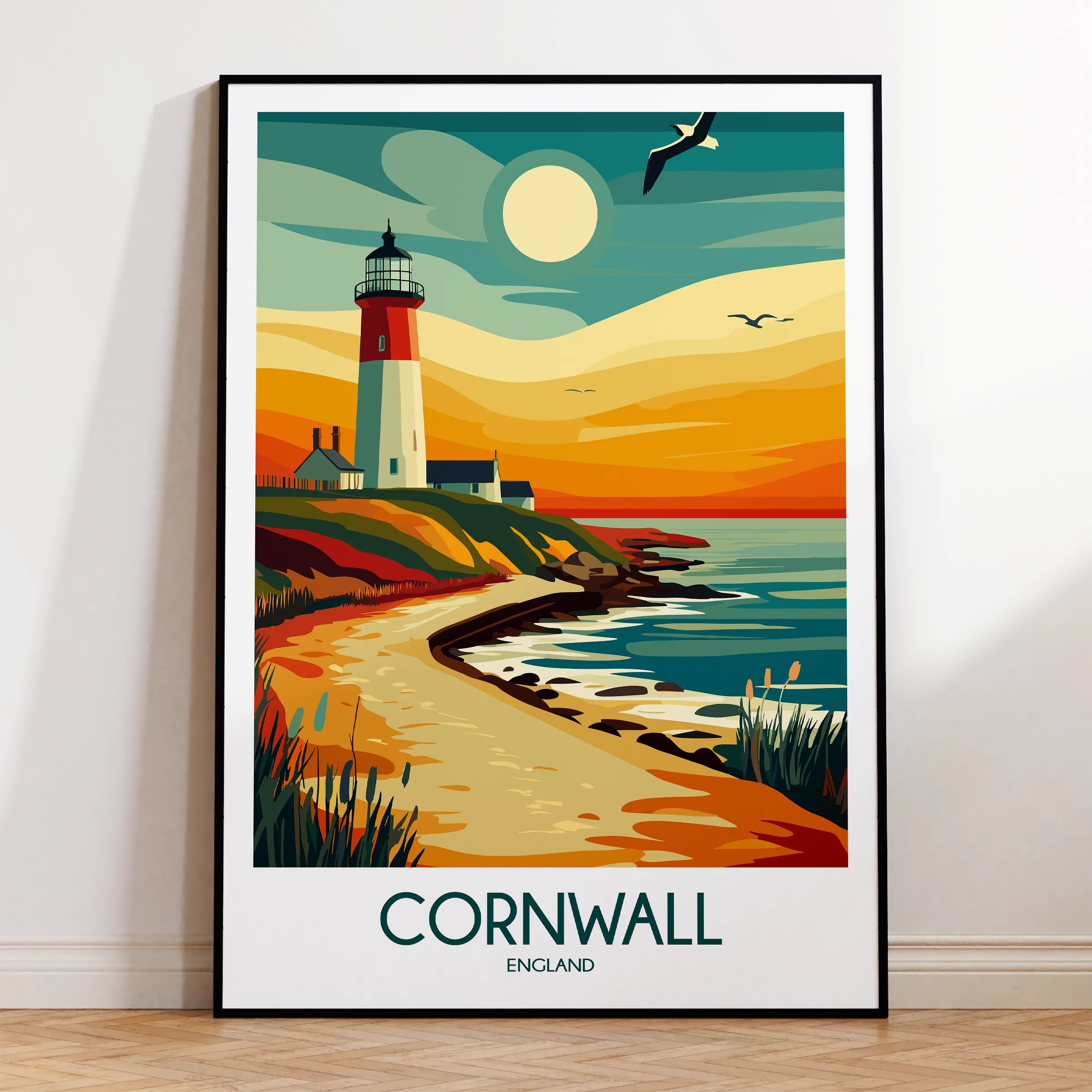 Cornwall Modern Travel Poster