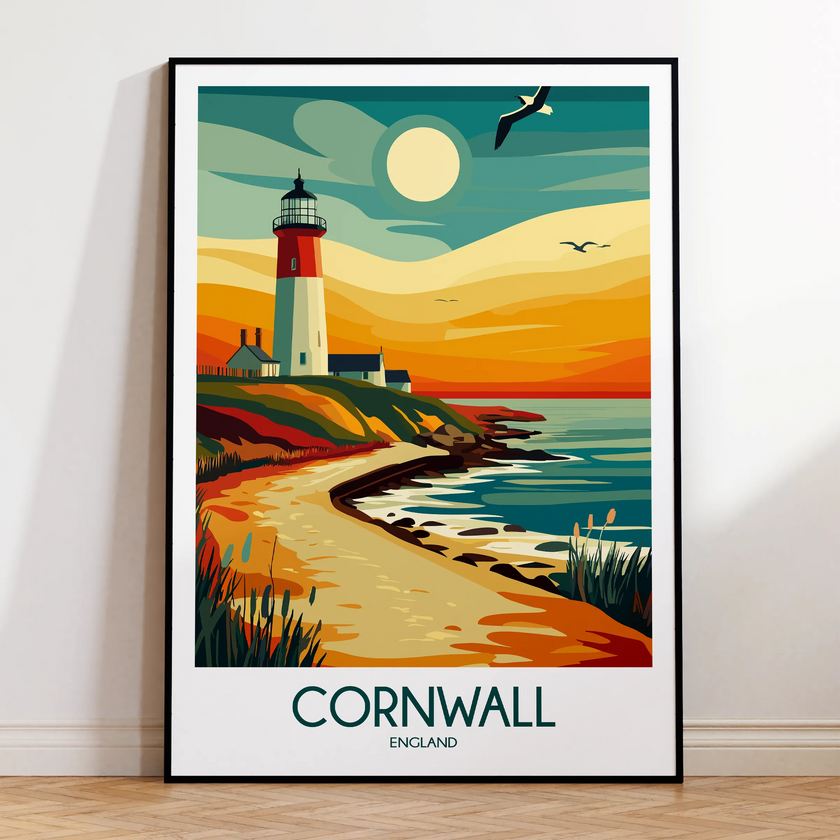 Cornwall Modern Travel Poster