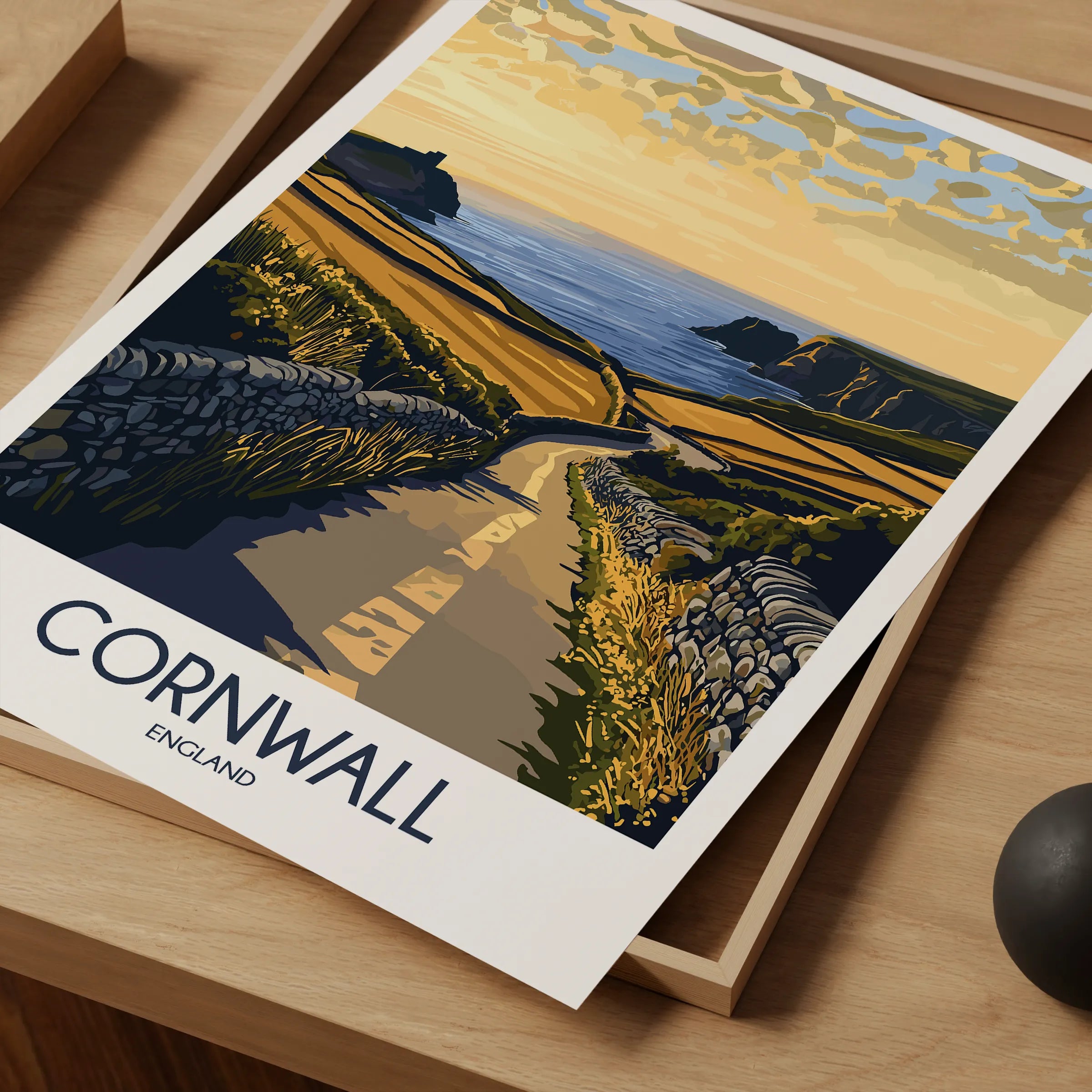 Cornwall Retro Travel Illustration