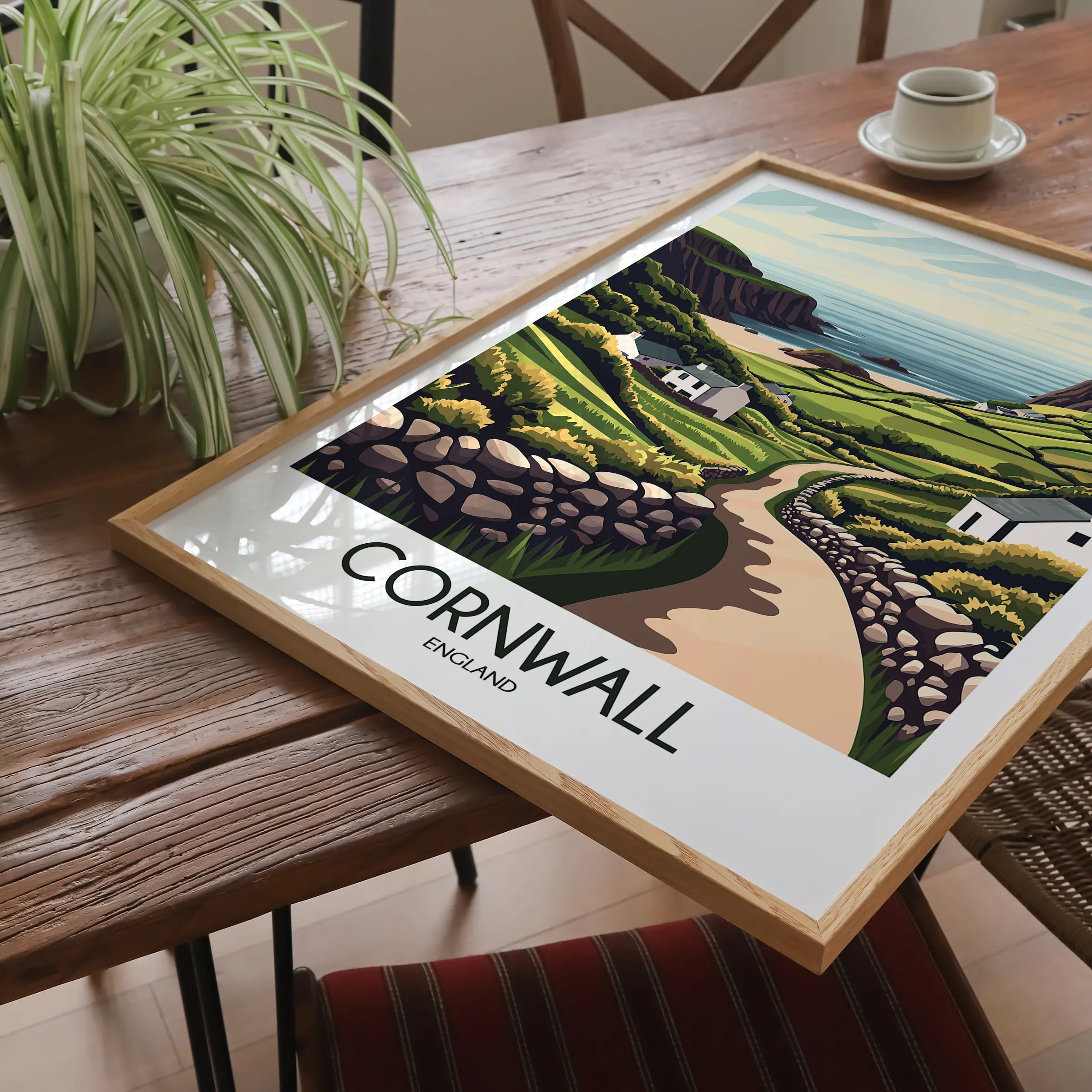 Cornwall Retro Travel Illustration