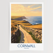 Cornwall Retro Travel Illustration
