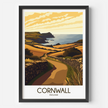 Cornwall Retro Travel Illustration