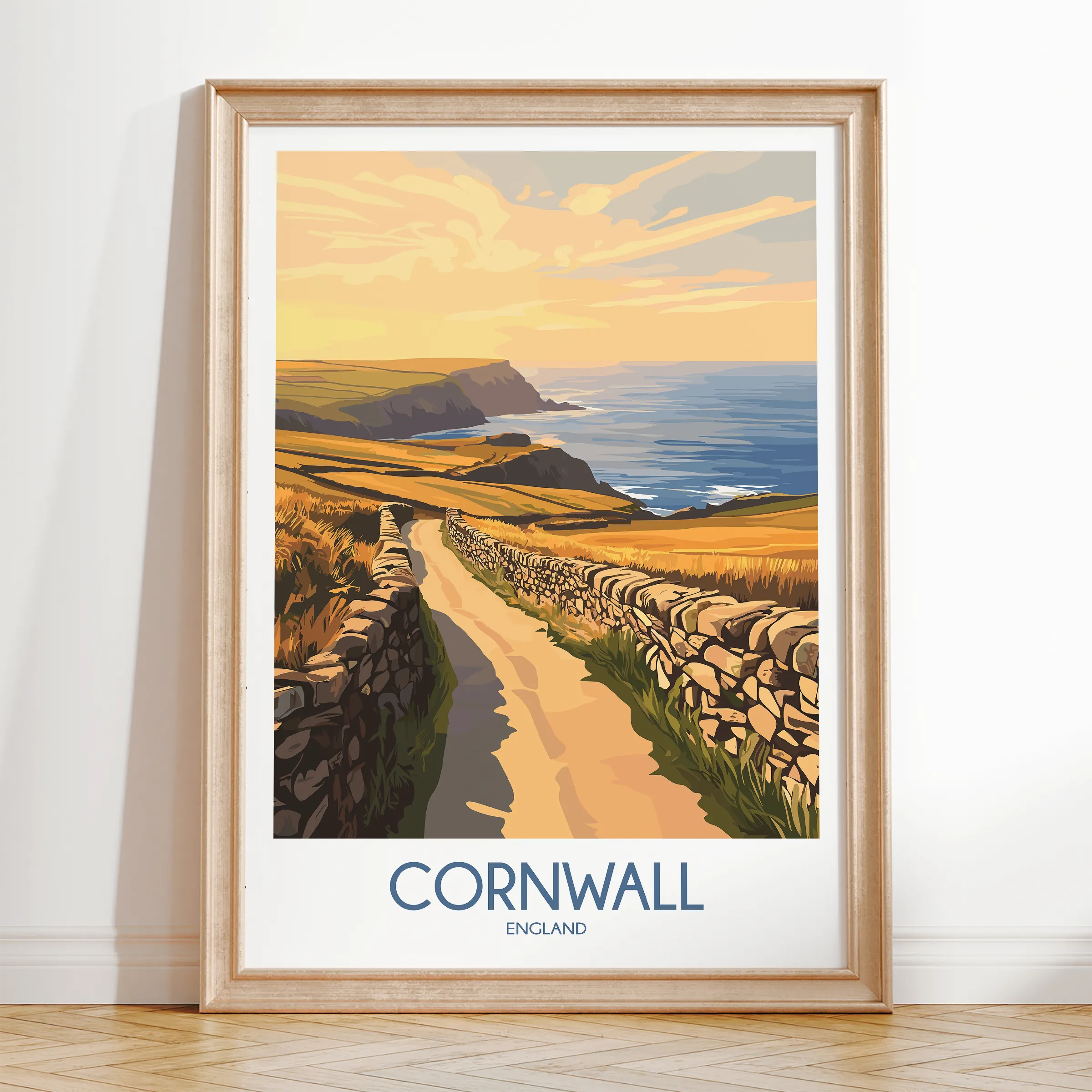 Cornwall Vintage Style Print