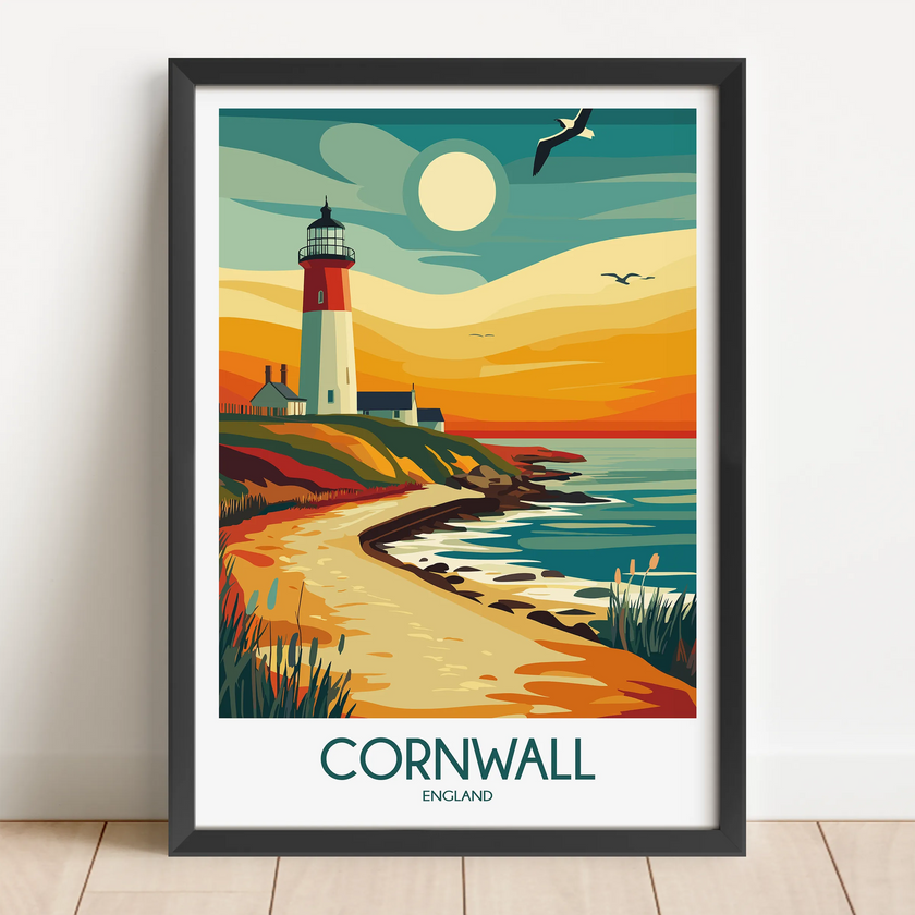 Cornwall Vintage Style Print