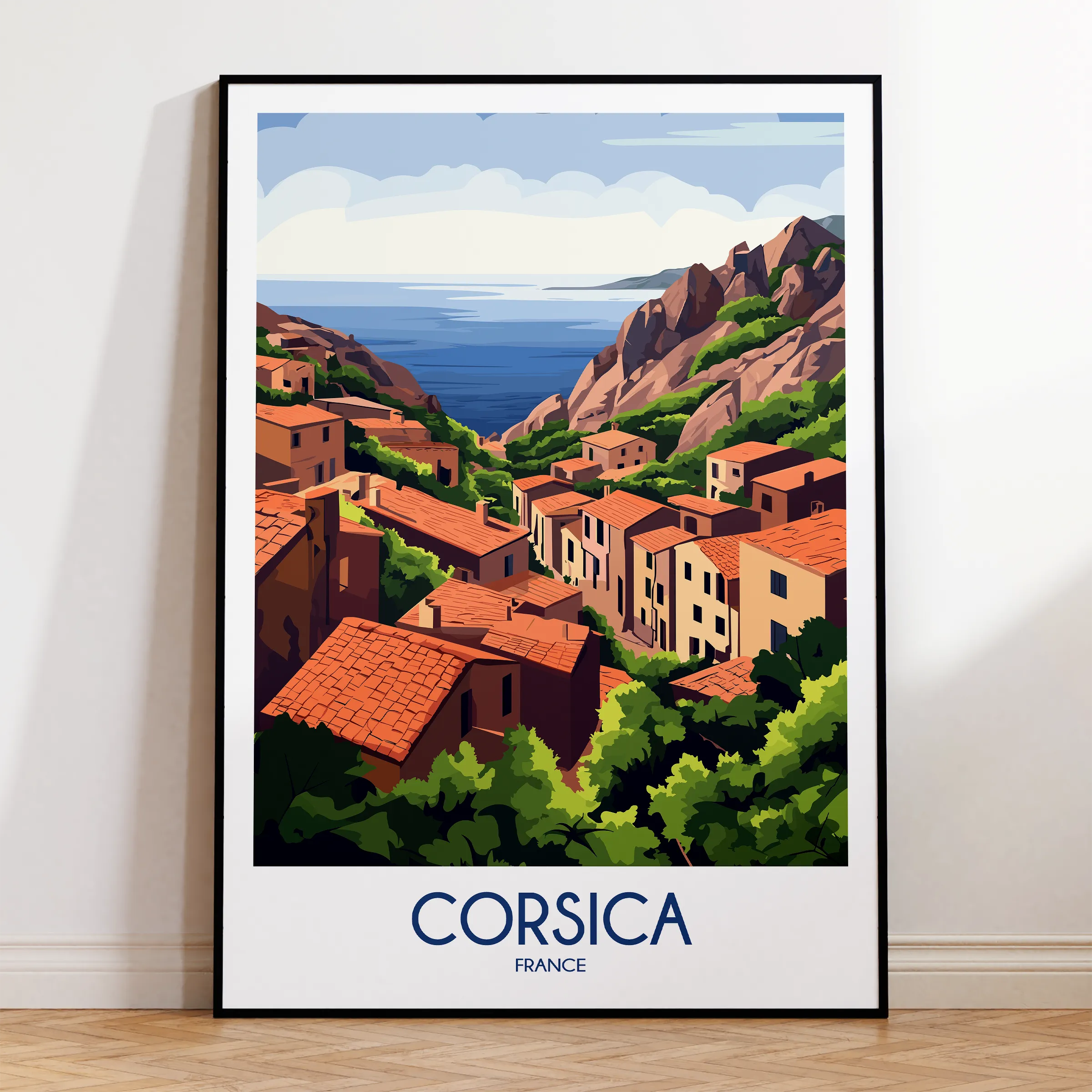 Corsica Modern Travel Poster