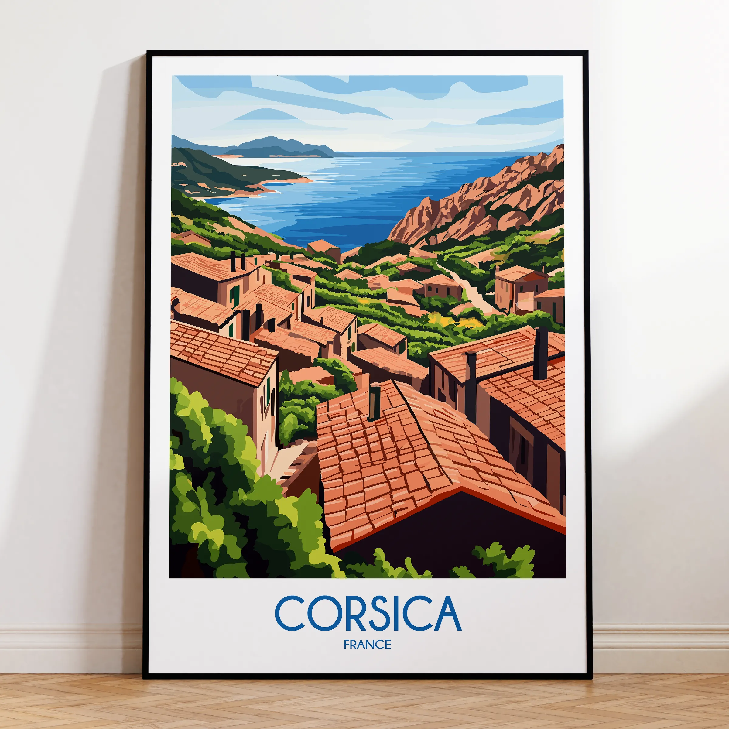 Corsica Modern Travel Poster