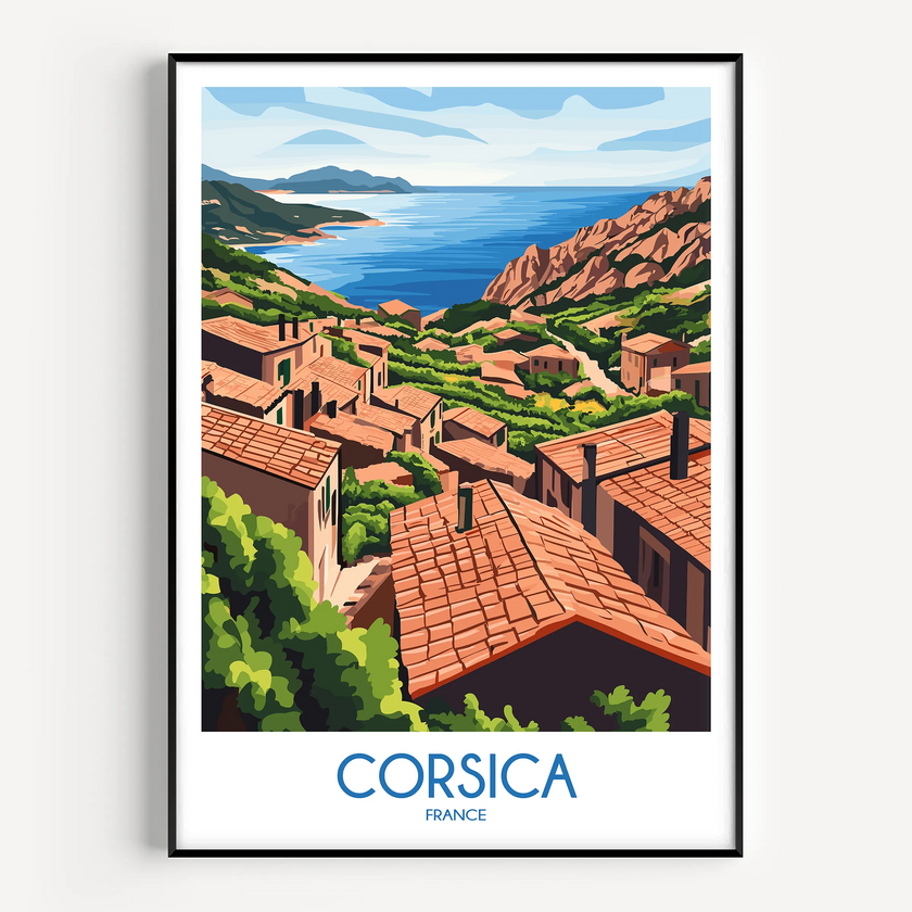 Corsica Vintage Style Print
