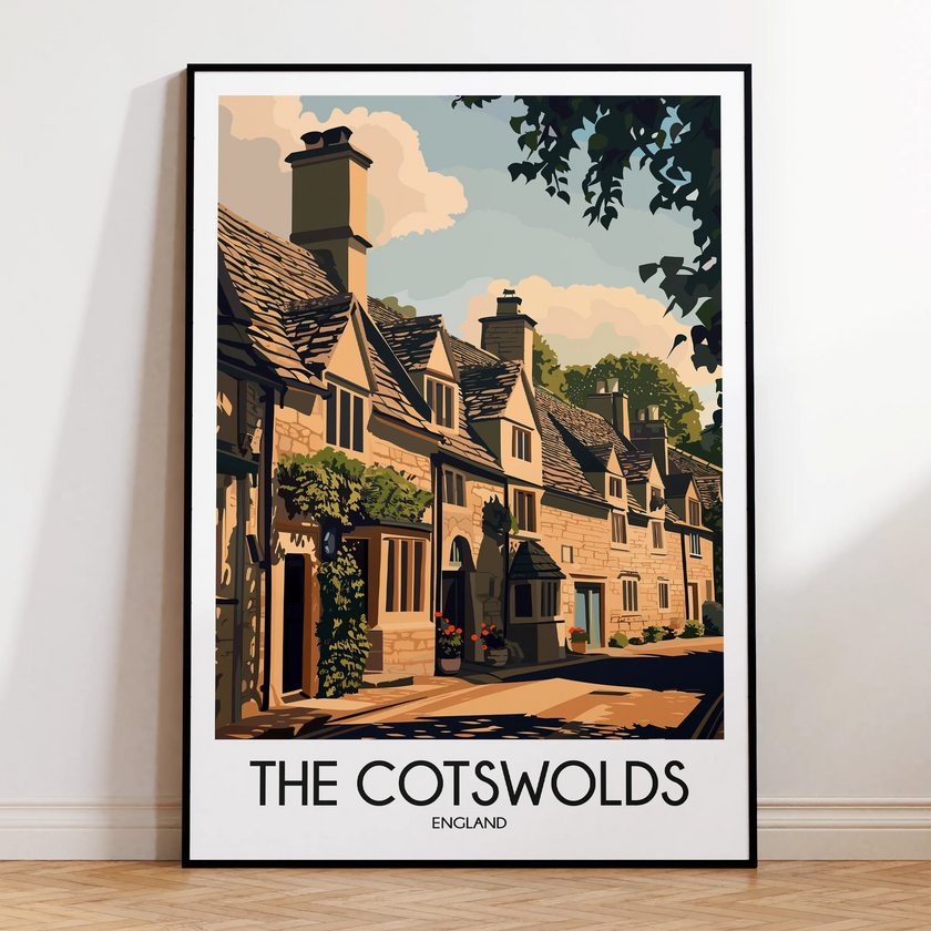 Cotswolds Modern Travel Poster