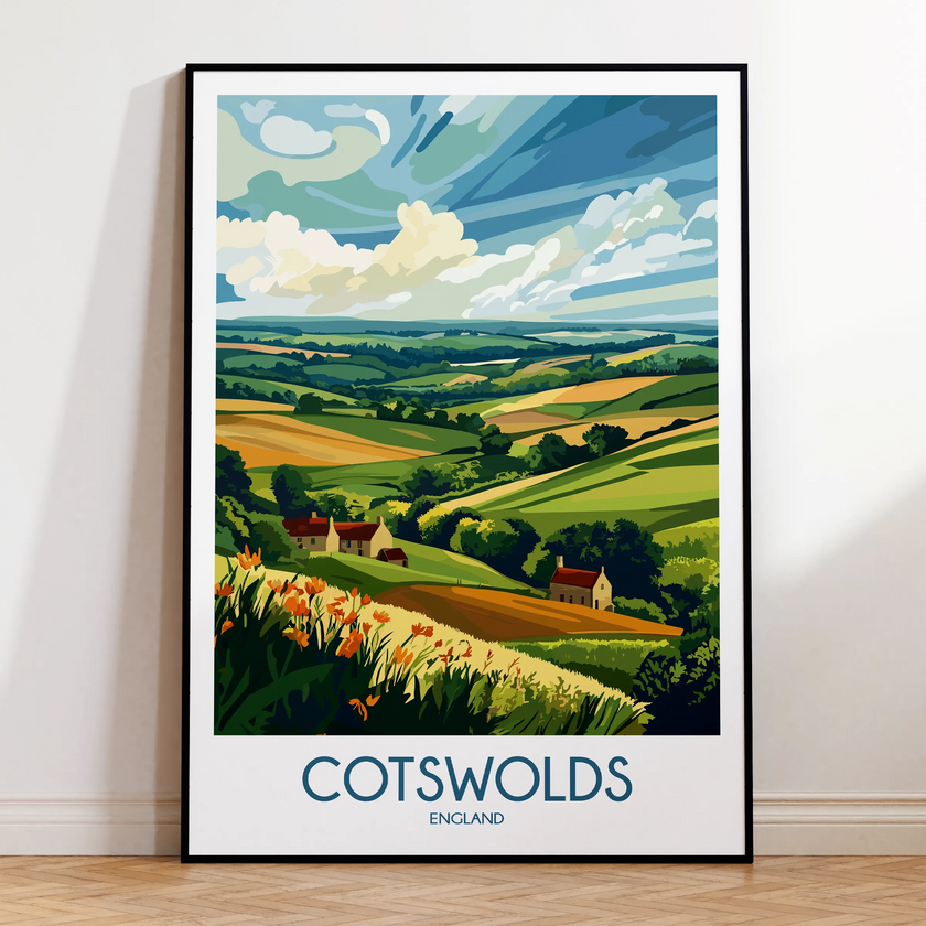 Cotswolds Modern Travel Poster
