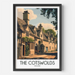 Cotswolds Retro Travel Illustration