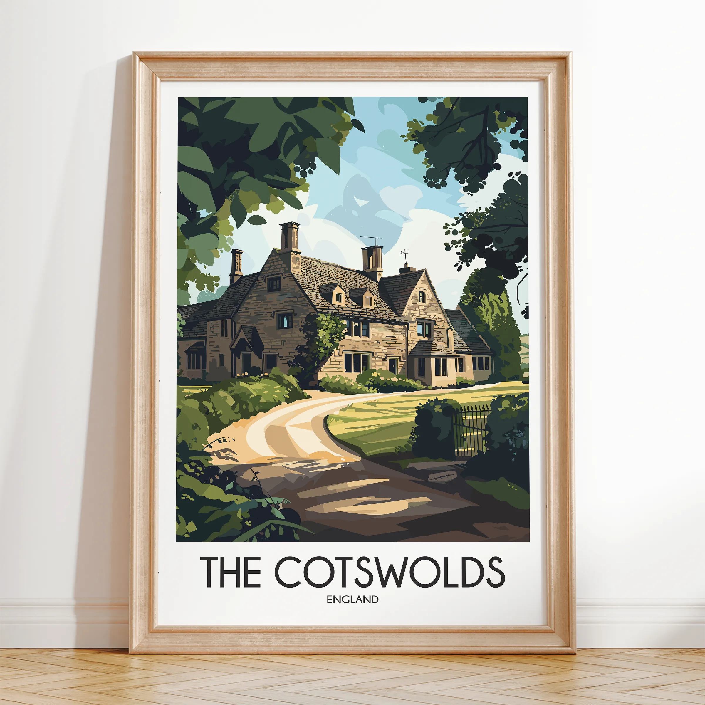 Cotswolds Vintage Style Print